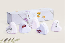 Load image into Gallery viewer, Set of 5 Heart Shaped Shower Steamers Package - in a Gift Box - Can be personalized - Peakly