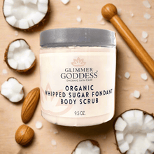 Load image into Gallery viewer, Organic Whipped Sugar Fondant Exfoliating Body Scrub - Crepey Skin Treatment - Peakly