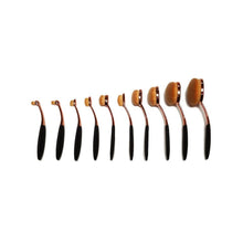 Load image into Gallery viewer, Synthetic Oval Makeup Brush Set - 10 Piece - Peakly