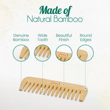 Load image into Gallery viewer, All - Natural Bamboo Hair Comb - Peakly
