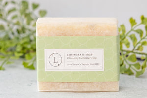 2 x Lemongrass Natural Soap Bar, Handmade Body Soap Gift - Peakly