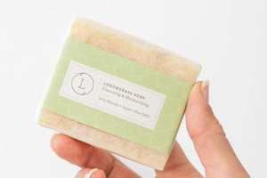 2 x Lemongrass Natural Soap Bar, Handmade Body Soap Gift - Peakly