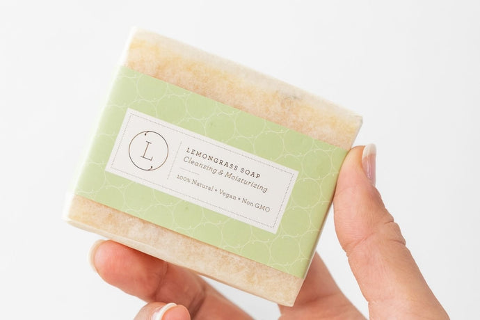 2 x Lemongrass Natural Soap Bar, Handmade Body Soap Gift - Peakly