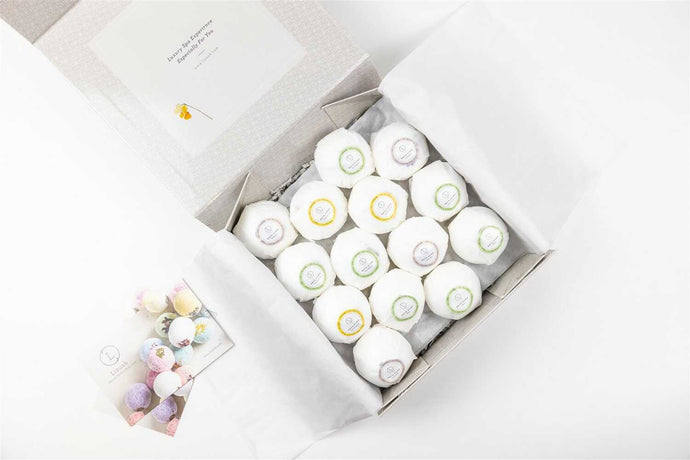 Bath Bombs Gift Box, Set of 14 Big 100% Natural Relaxing Bath Bombs - Peakly