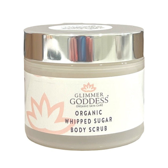 Organic Whipped Sugar Exfoliating Body Scrub - Crepey Skin Treatment - 2 oz. Travel Size - Peakly