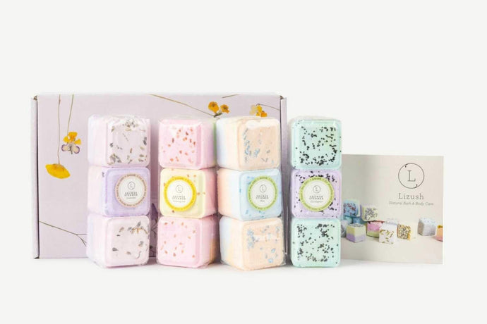 Shower Steamers, Set of 12 big fizzies, Cheer up Gift Set, Relaxing Gift Box - Peakly